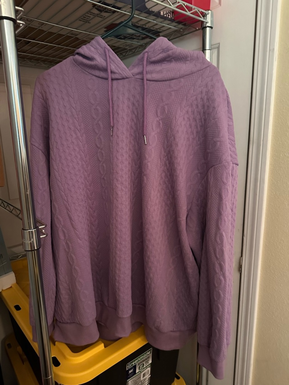 Lavender Cable-Knit Hoodie